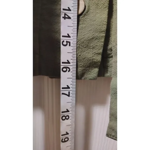 Hesperus Olive Green Button-Front Paperbag Mini Skirt Large - Picture 4 of 5